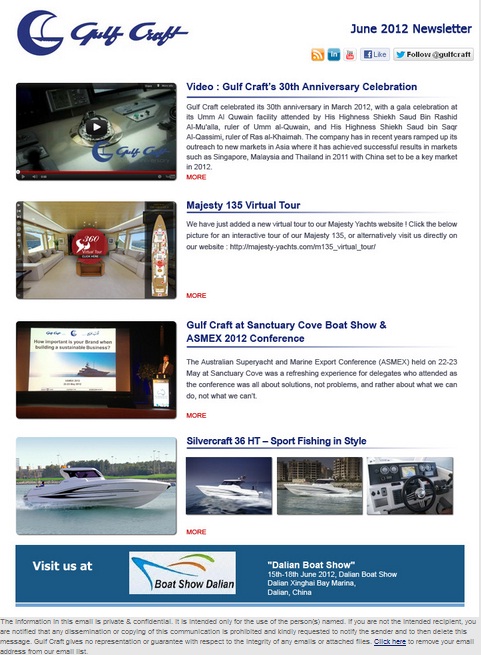 Read more about the article Gulf Craft Newsletter – June 2012